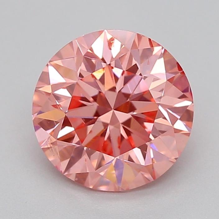 0.92 Ct. Fancy Vivid Pink Round Lab Grown Diamond