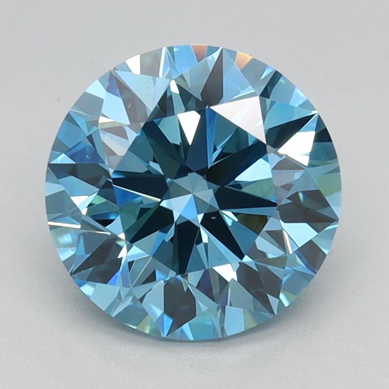 1.68 Ct. Fancy Vivid Blue Round Lab Grown Diamond