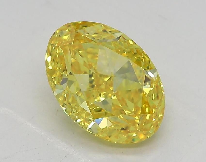 1.74 Ct. Fancy Vivid Yellow Oval Lab Grown Diamond