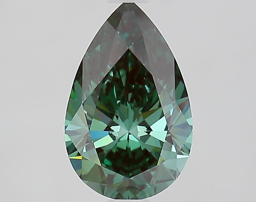 1.51 Ct. Fancy Vivid Green Pear Lab Grown Diamond