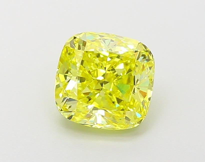 2.02 Ct. Fancy Vivid Yellow Cushion Lab Grown Diamond