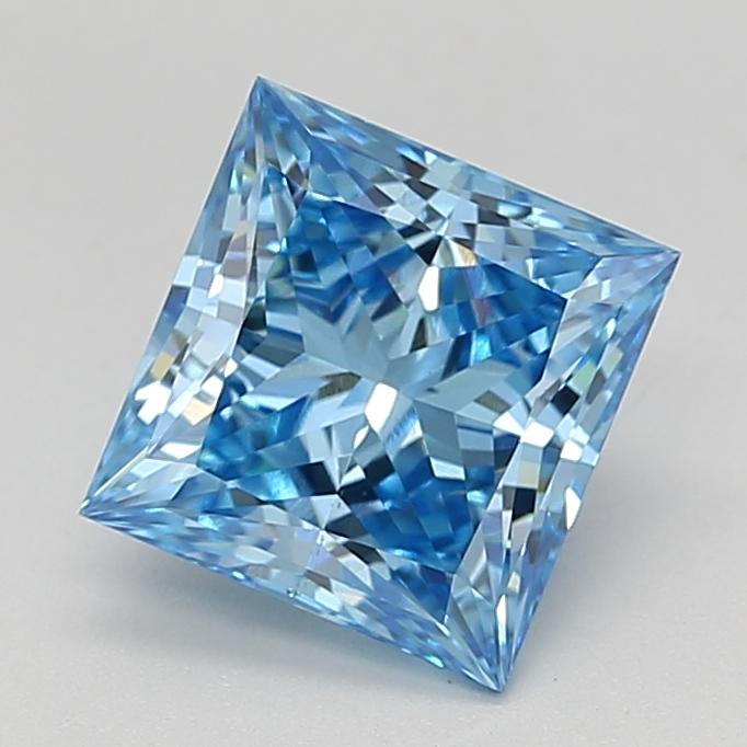 2.17 Ct. Fancy Vivid  Blue Princess Lab Grown Diamond