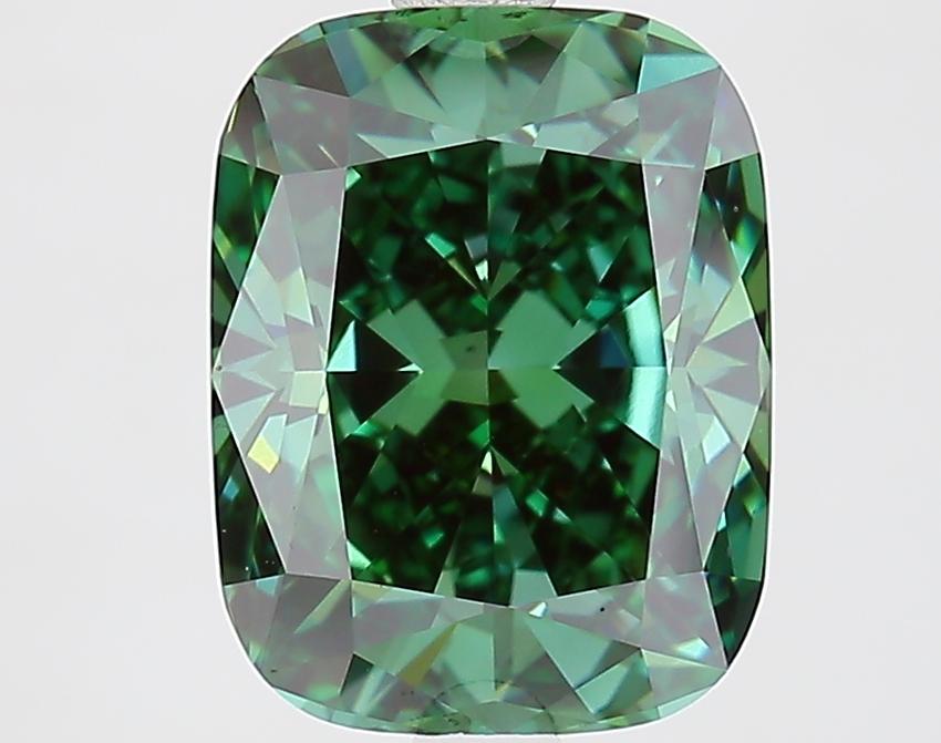 3.03 Ct. Fancy Deep Green Cushion Lab Grown Diamond