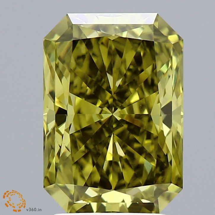 3.18 Ct. Fancy Vivid Yellow Radiant Lab Grown Diamond