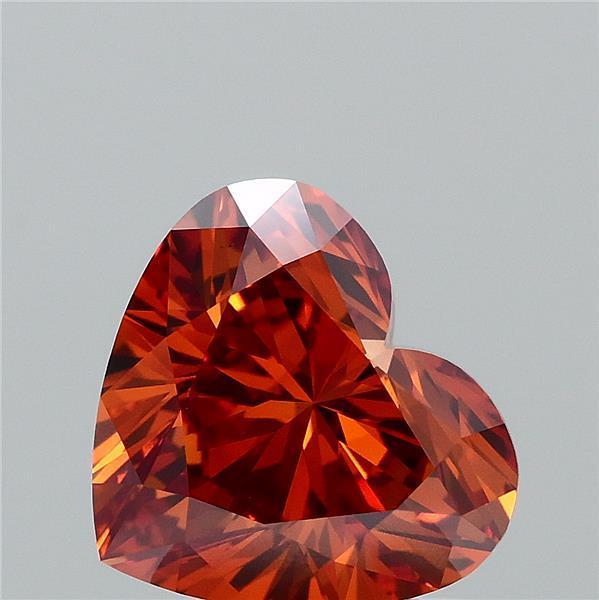 1.50 Ct. Fancy Vivid Orange Heart Lab Grown Diamond