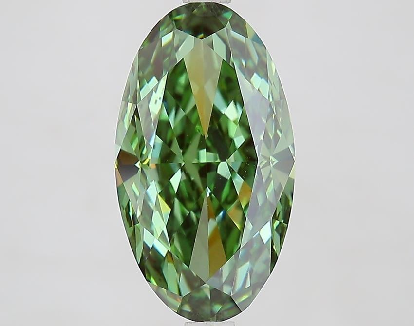 4.58 Ct. Fancy Vivid Green Oval Lab Grown Diamond