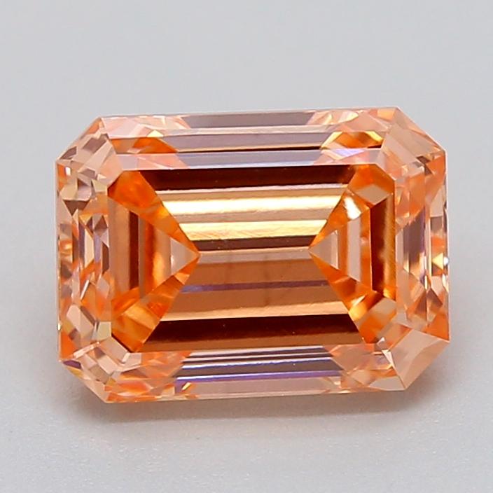 1.01 Ct. Fancy Vivid  Orange Emerald Lab Grown Diamond