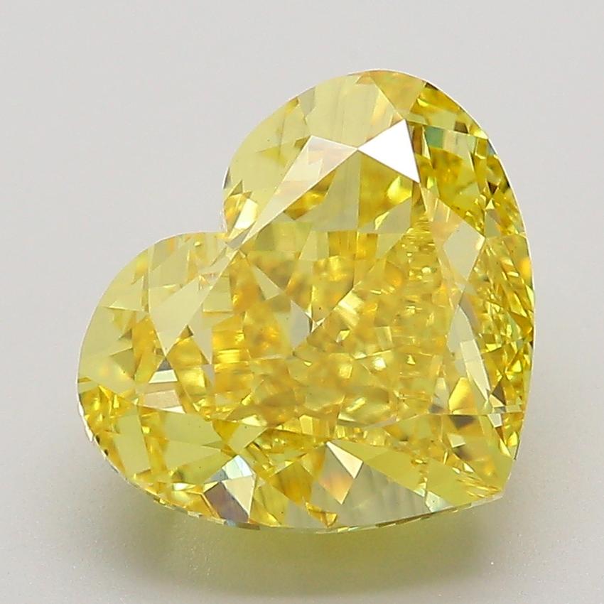 4.57 Ct. Fancy Vivid  Yellow Heart Lab Grown Diamond