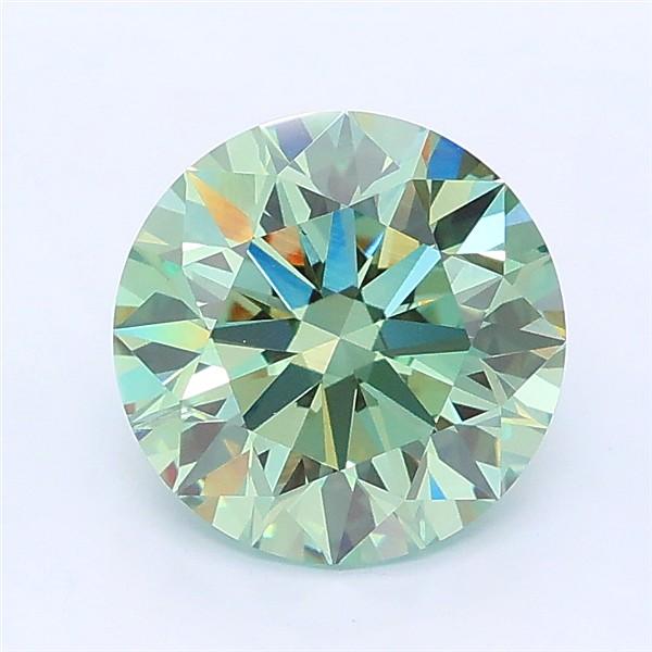 2.41 Ct. Fancy Intense Green Round Lab Grown Diamond
