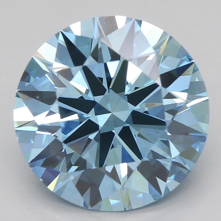 4.01 Ct. Fancy Vivid Blue Round Lab Grown Diamond