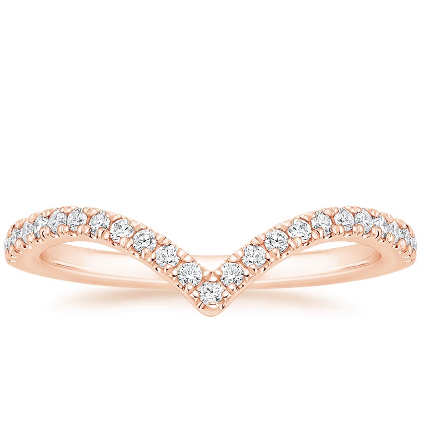 14K Rose Gold Elongated Luxe Flair Diamond Ring, large top view