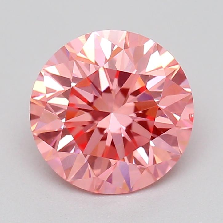 0.91 Ct. Fancy Vivid Pink Round Lab Grown Diamond