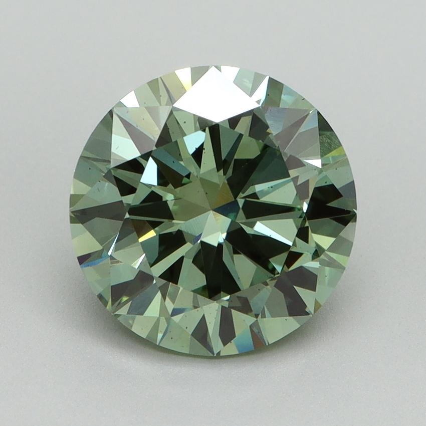 3.00 Ct. Fancy Vivid Green Round Lab Grown Diamond