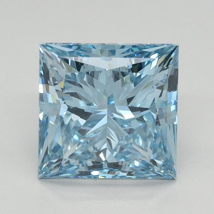 1.79 Ct. Fancy Vivid Blue Princess Lab Grown Diamond