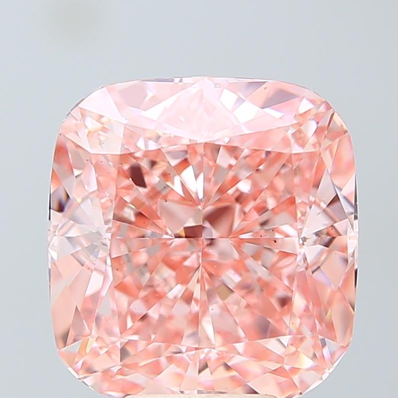 8.00 Ct. Fancy Vivid Pink Cushion Lab Grown Diamond