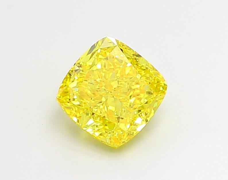 2.10 Ct. Fancy Vivid  Yellow Cushion Lab Grown Diamond