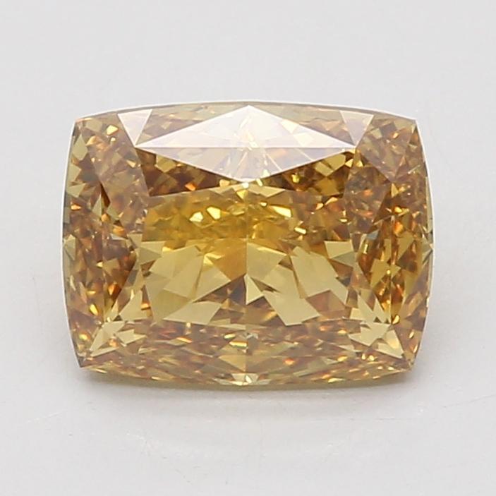 2.73 Ct. Fancy Intense Brownish Yellow Cushion Lab Grown Diamond