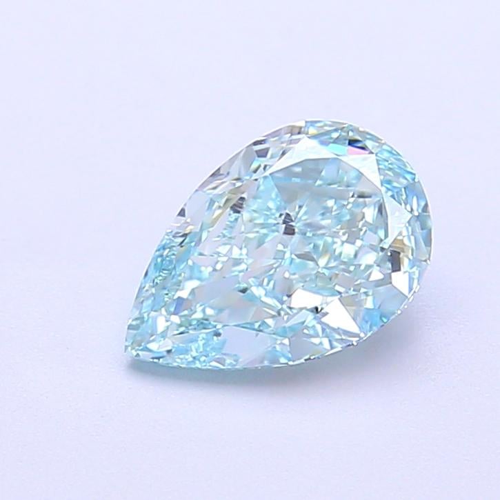 1.16 Ct. Fancy Vivid Greenish Blue Pear Lab Grown Diamond