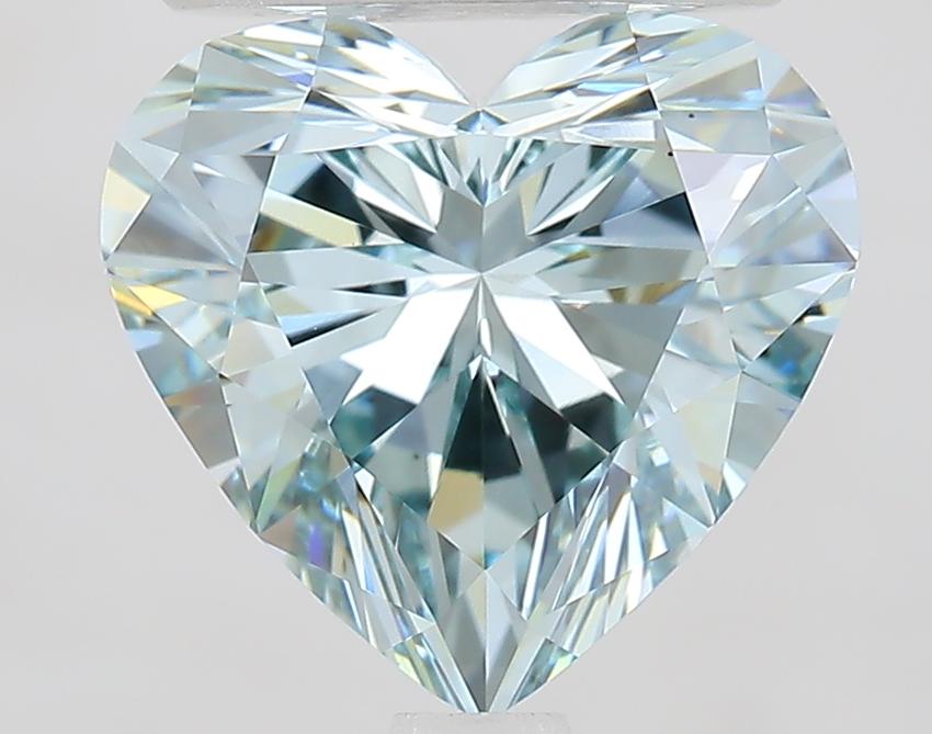 2.73 Ct. Fancy Intense Greenish Blue Heart Lab Grown Diamond