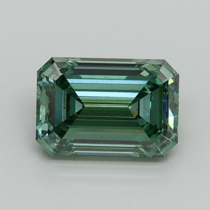 2.18 Ct. Fancy Vivid Pacific Green Emerald Lab Grown Diamond