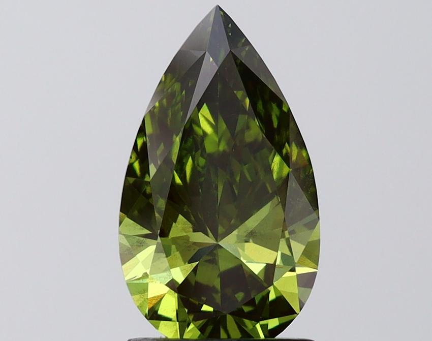 2.08 Ct. Fancy Vivid Green Pear Lab Grown Diamond