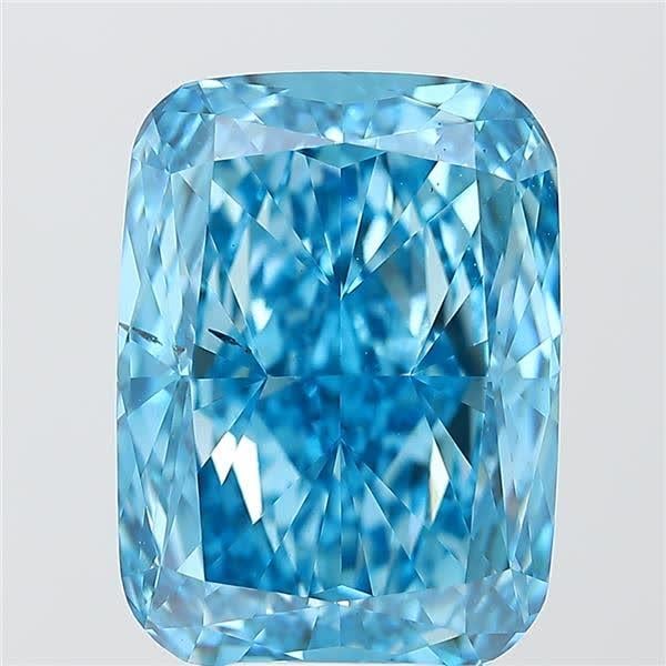 9.01 Ct. Fancy Vivid Blue Cushion Lab Grown Diamond