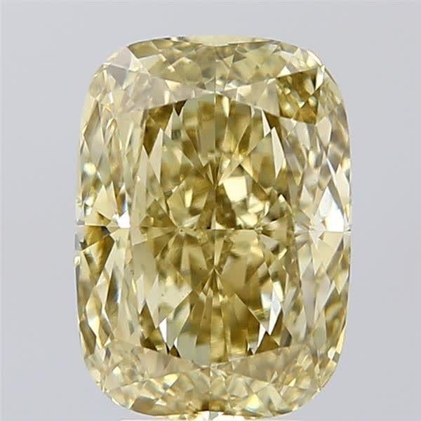 4.01 Ct. Fancy Yellow Cushion Lab Grown Diamond