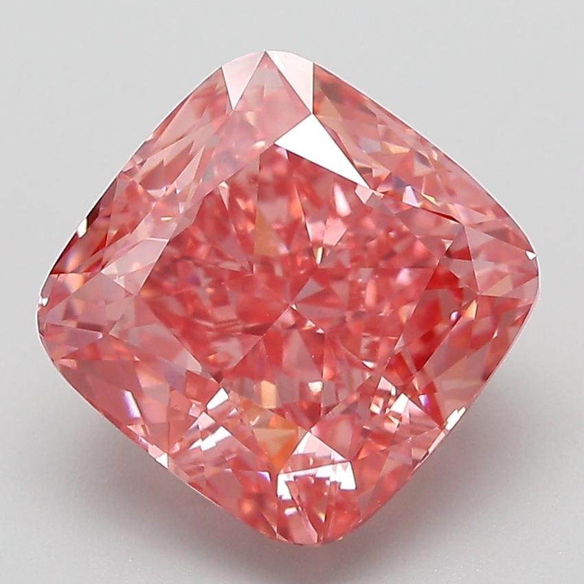 5.38 Ct. Fancy Vivid Pink Cushion Lab Grown Diamond