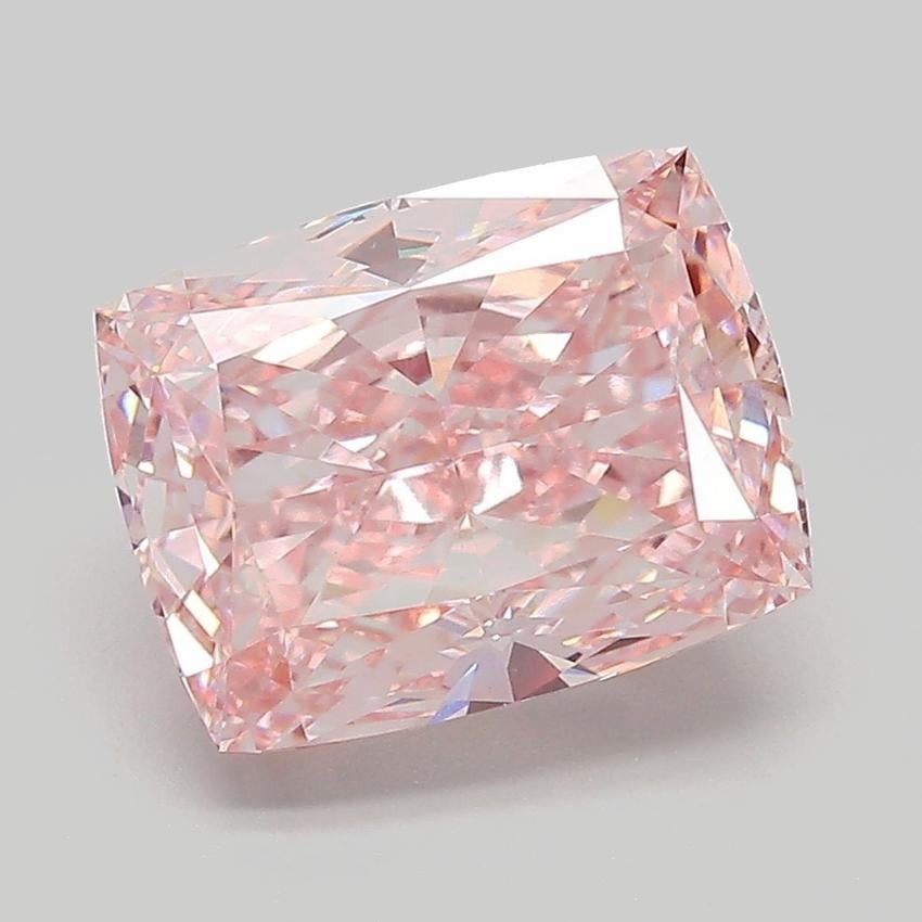 4.06 Ct. Fancy Vivid Pink Cushion Lab Grown Diamond
