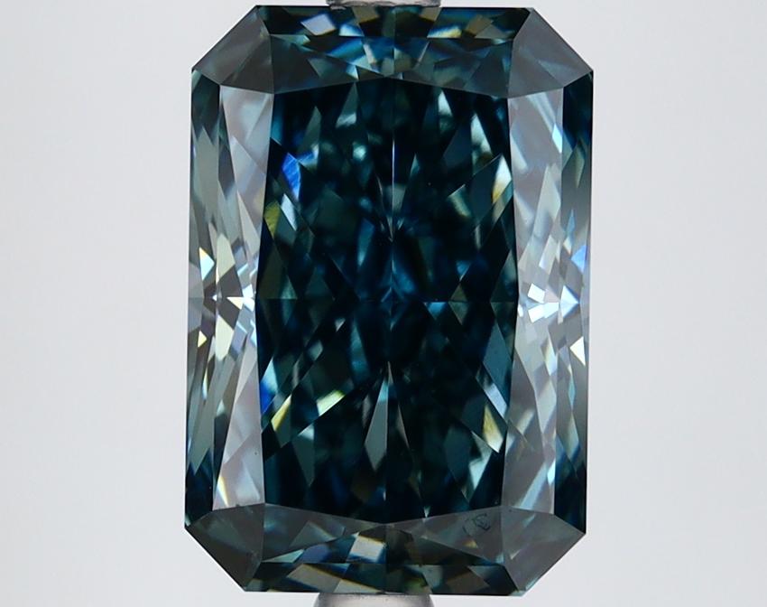 4.11 Ct. Fancy Deep Bluish Green Radiant Lab Grown Diamond