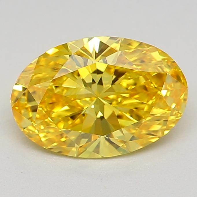 0.70 Ct. Fancy Vivid Yellow Oval Lab Grown Diamond