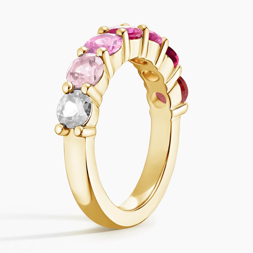 18K Yellow Gold Luxe Burgundy Ombre Ring