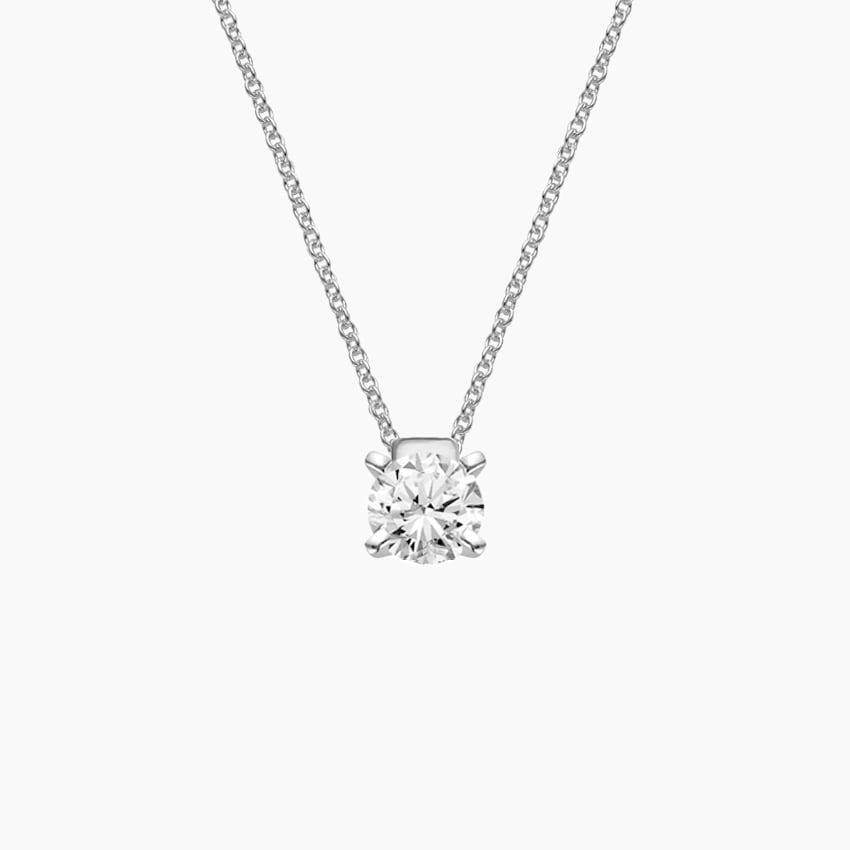 Lightbox 1-Carat Lab Grown Diamond Solitaire Necklace in Blue/14K White Gold