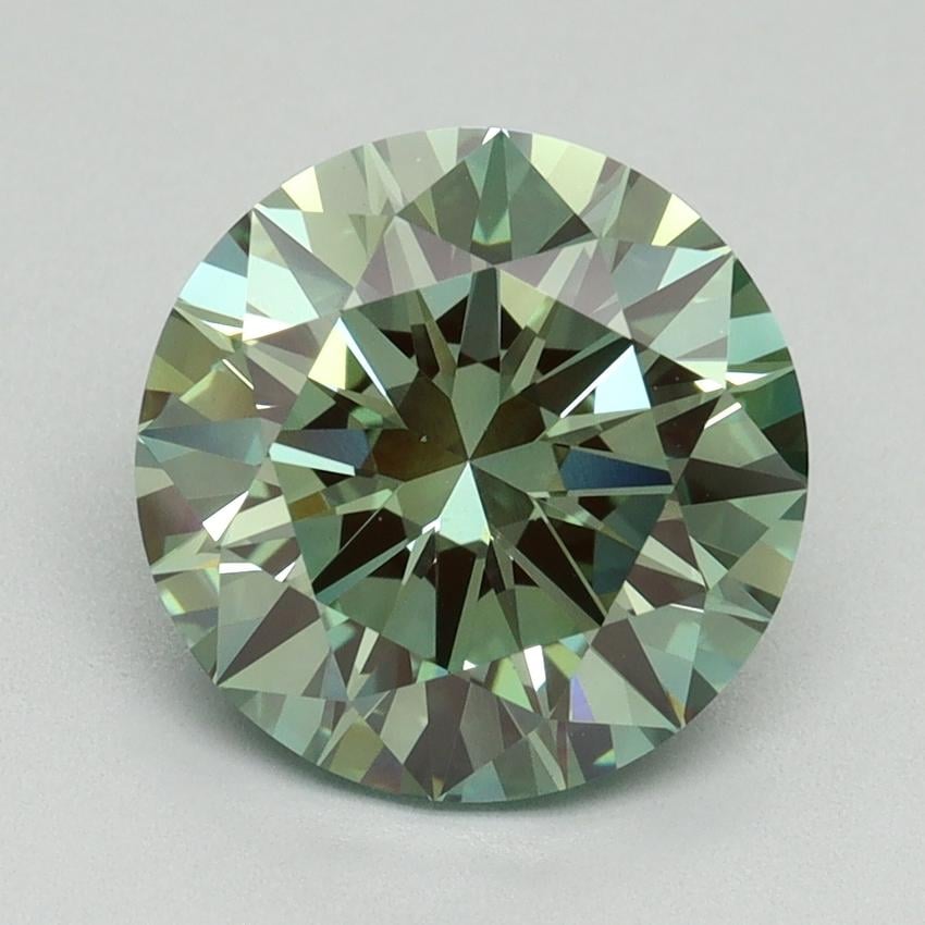 3.09 Ct. Fancy Vivid Green Round Lab Grown Diamond