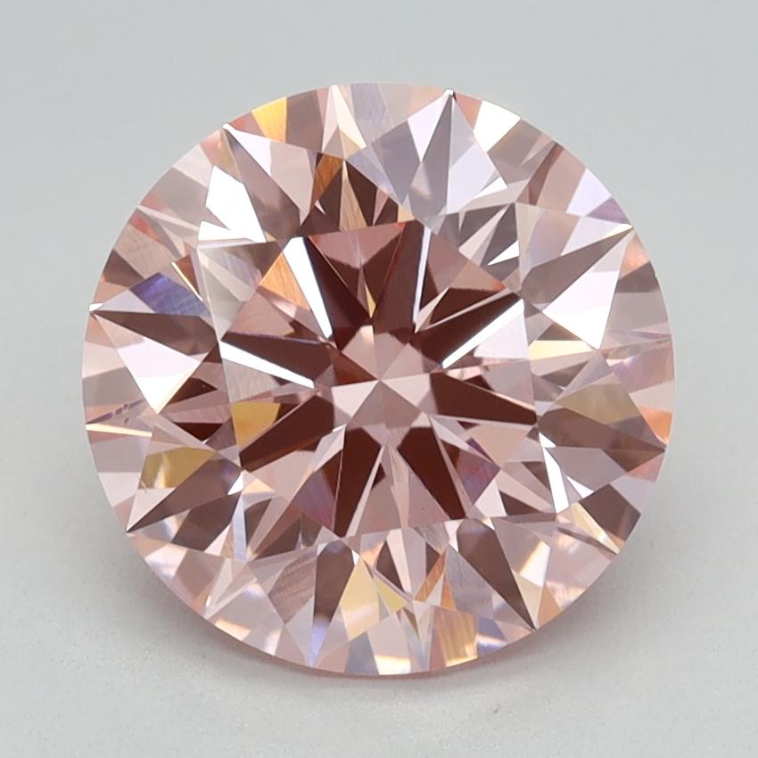 2.42 Ct. Fancy Intense Pink Round Lab Grown Diamond