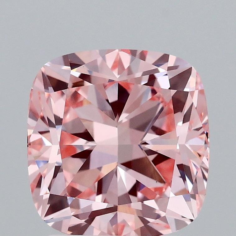 2.81 Ct. Fancy Vivid Pink Cushion Lab Grown Diamond