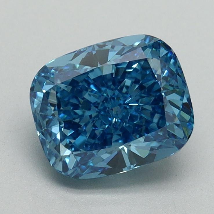 1.52 Ct. Fancy Vivid Blue Cushion Lab Grown Diamond