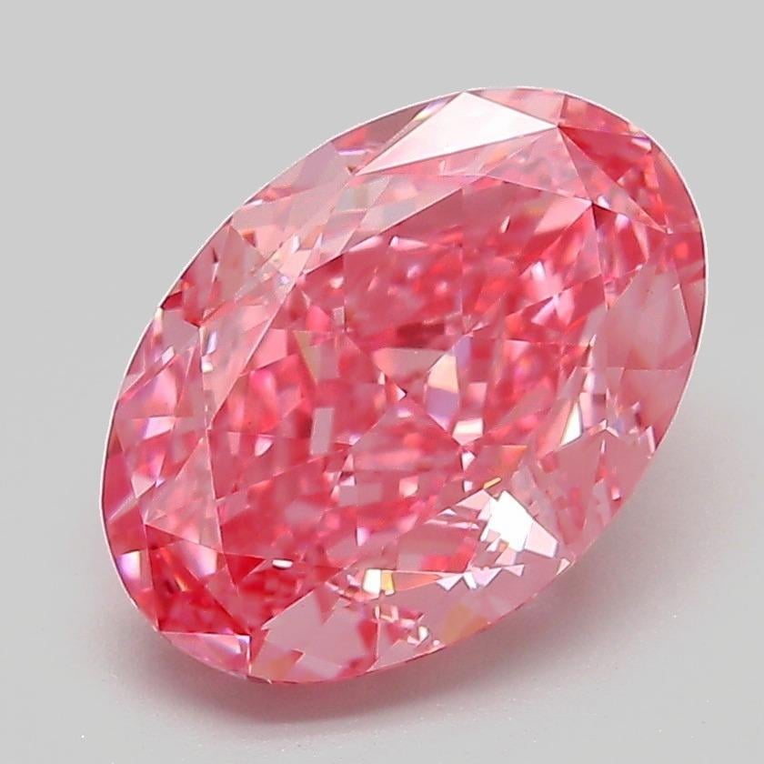3.07 Ct. Fancy Vivid Pink Oval Lab Grown Diamond