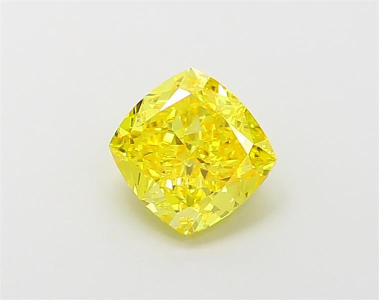 1.08 Ct. Fancy Vivid  Yellow Cushion Lab Grown Diamond