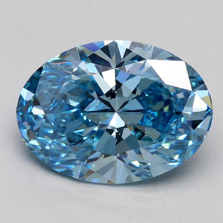 2.07 Ct. Fancy Vivid Blue Oval Lab Grown Diamond