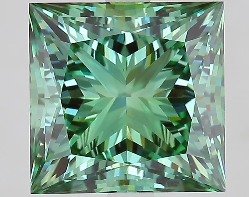 5.19 Ct. Fancy Vivid Green Princess Lab Grown Diamond