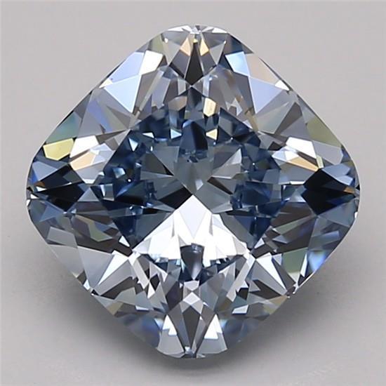 2.75 Ct. Fancy Intense Blue Cushion Lab Grown Diamond