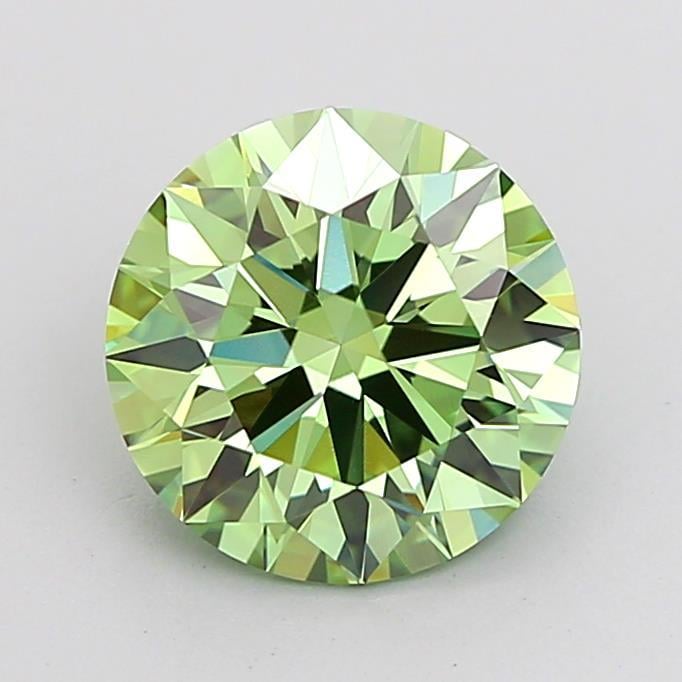 2.03 Ct. Fancy Vivid Green Round Lab Grown Diamond