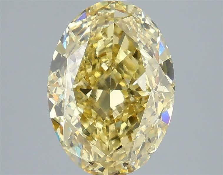 3.09 Ct. Fancy Intense Yellow Oval Lab Grown Diamond