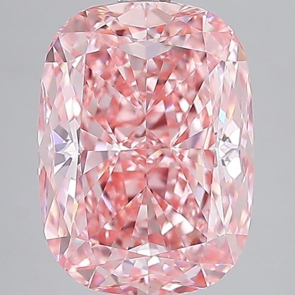 4.58 Ct. Fancy Vivid Pink Cushion Lab Grown Diamond