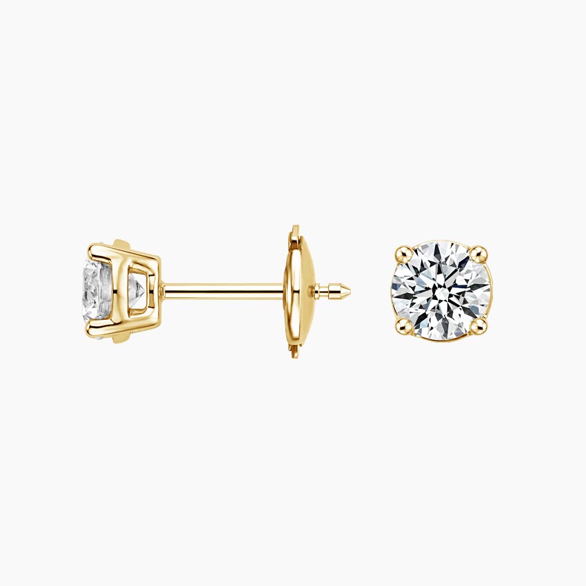18K Yellow Gold Round Diamond Stud Earrings (1 ct. tw.)