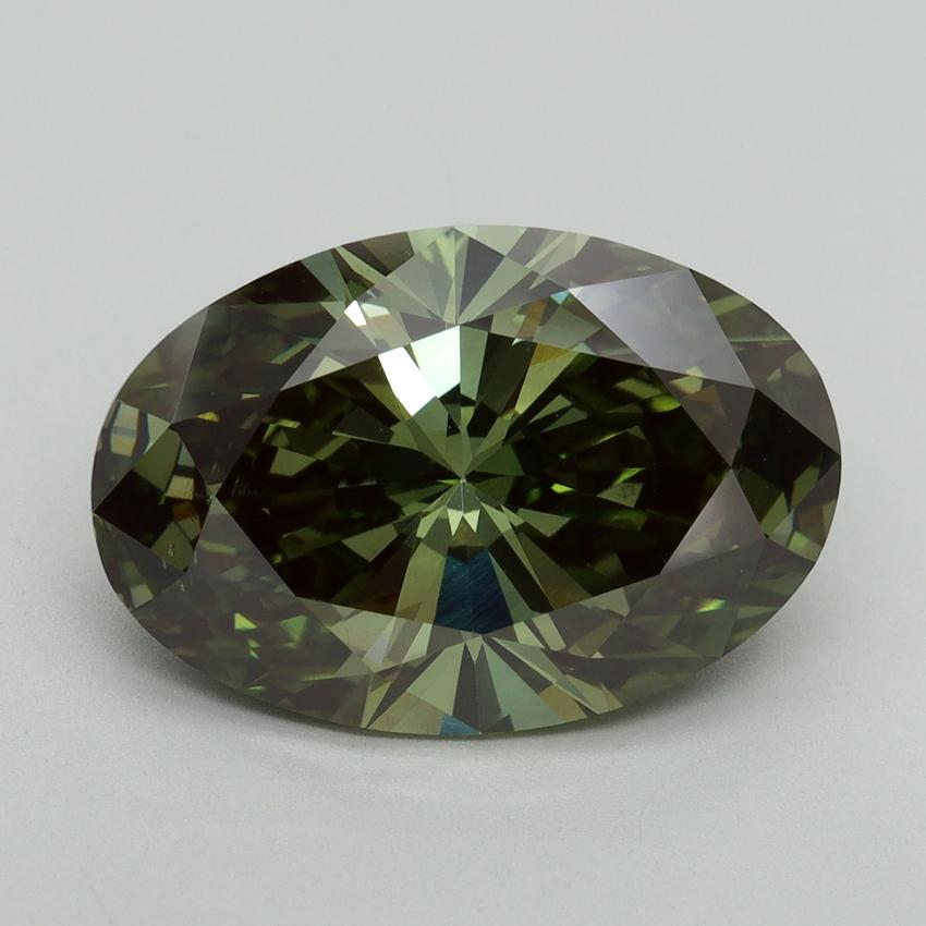 6.01 Ct. Fancy Vivid Green Oval Lab Grown Diamond