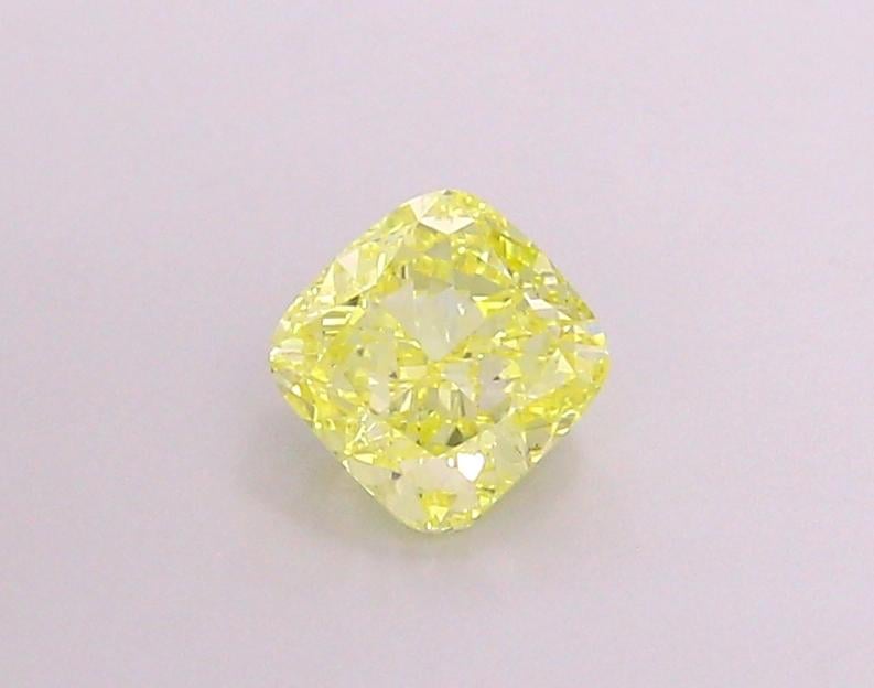 1.01 Ct. Fancy Vivid Yellow Cushion Lab Grown Diamond