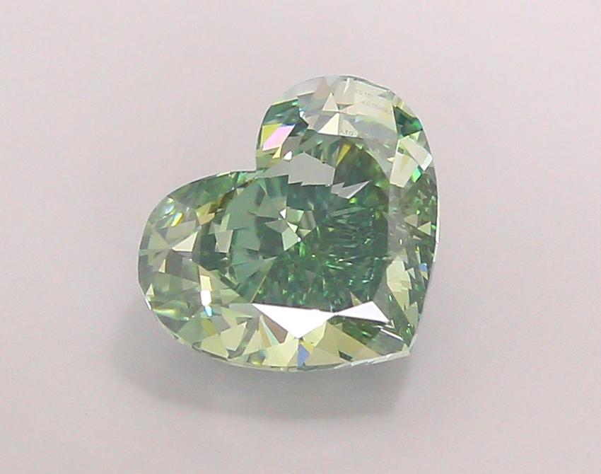 3.86 Ct. Fancy Vivid Green Heart Lab Grown Diamond