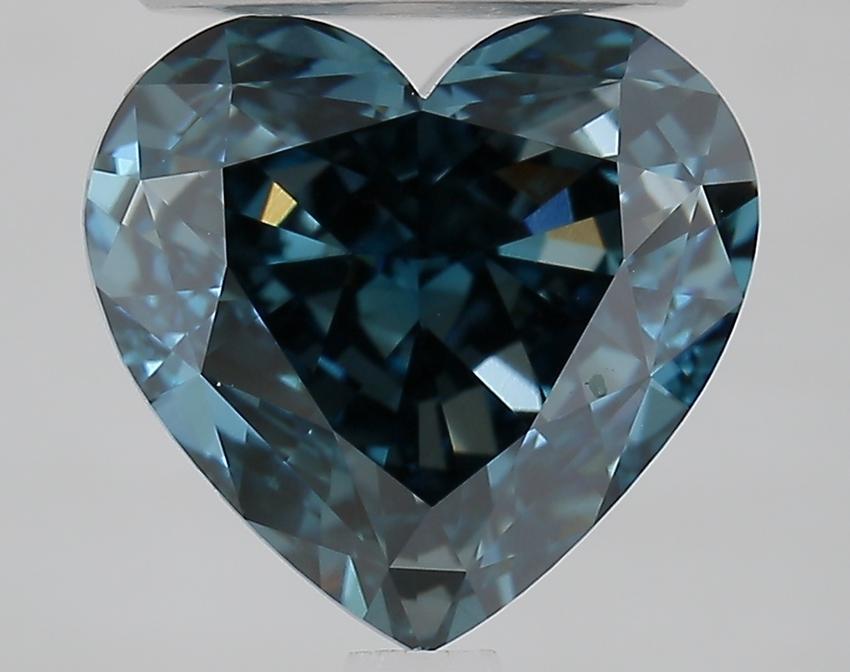 3.41 Ct. Fancy Deep Greenish Blue Heart Lab Grown Diamond